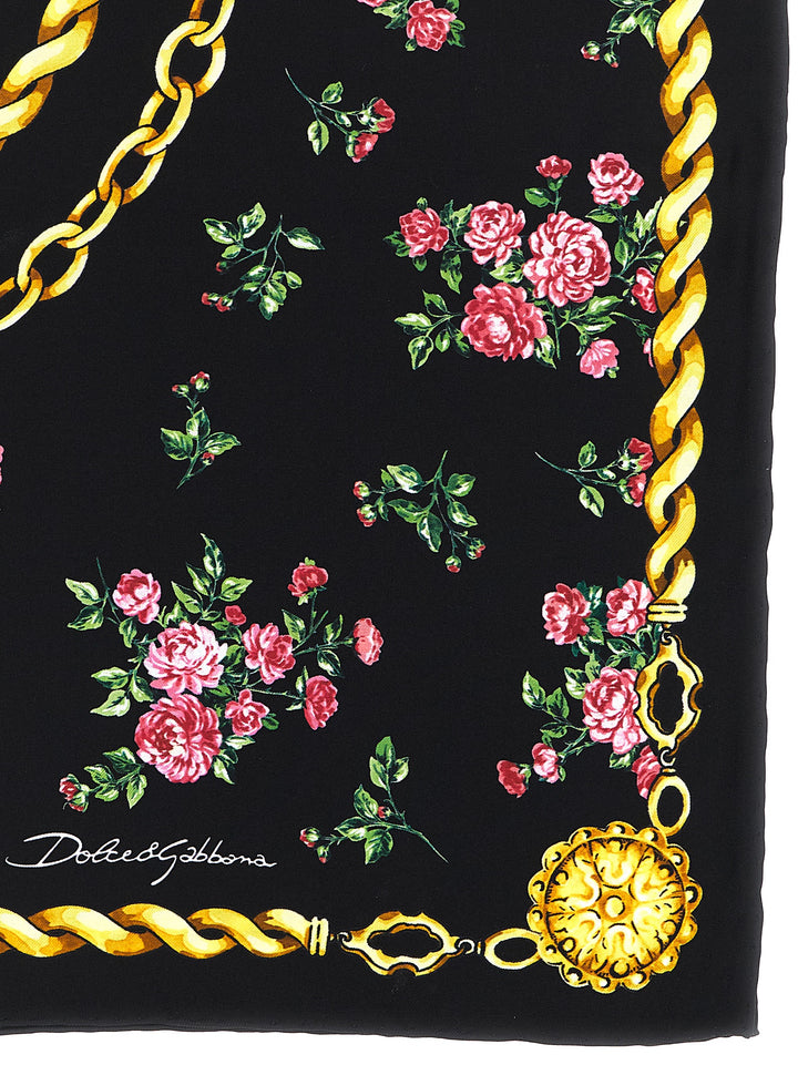 Dolce & Gabbana Mazzolini Di Rose Sciarpe - Nero | 094dd1c85dfe13b429d75e0a3f905920810dbed7
