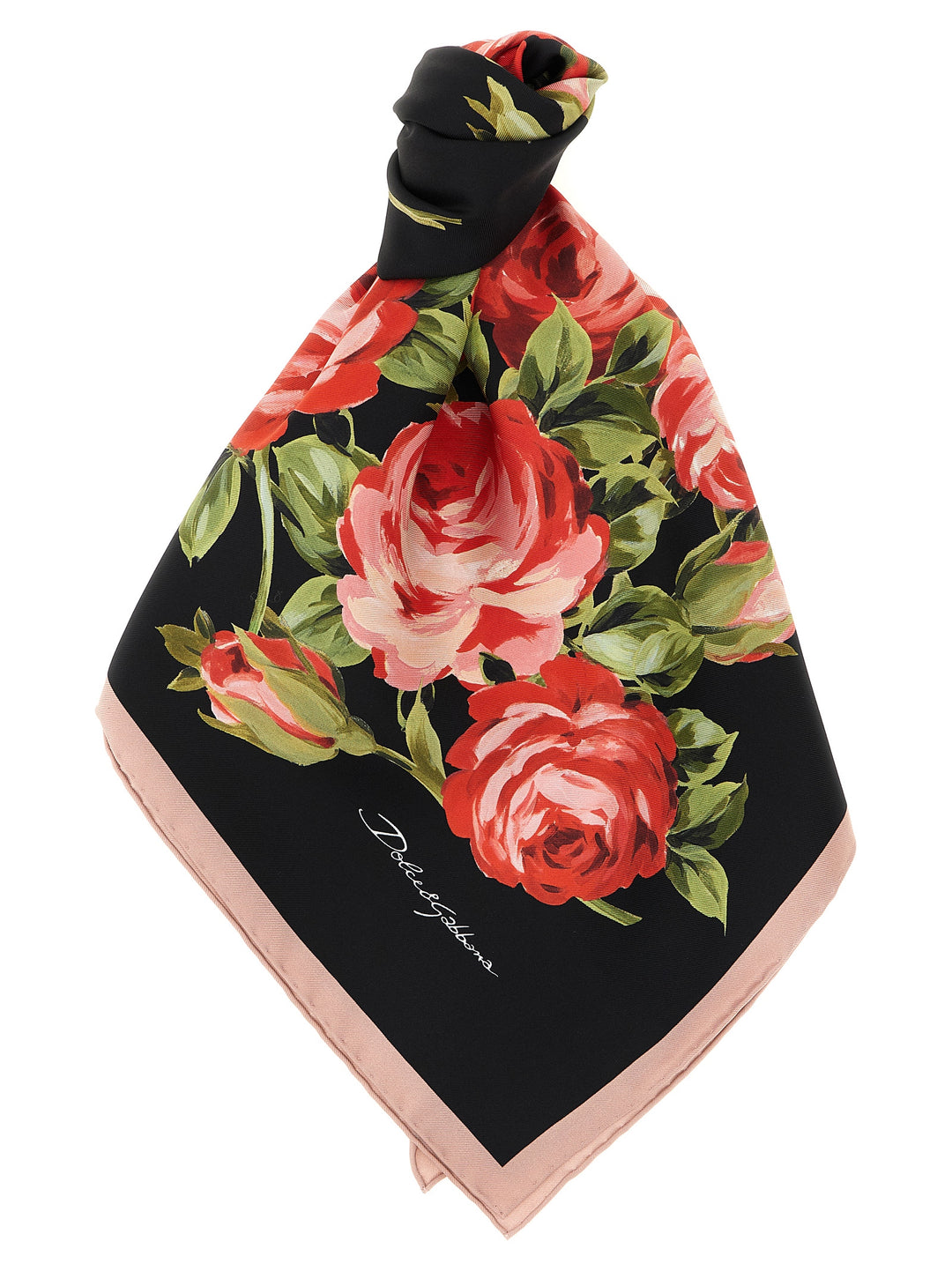 Dolce & Gabbana Bouquet Rose Sciarpe - Nero | f2d473a30a9b5886aee89e3411756531ede3a597