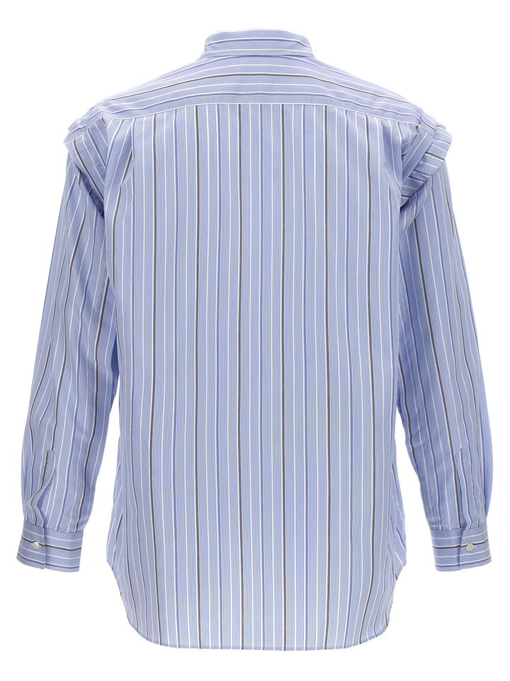 Comme Des GarçOns Shirt Unfinished Striped Shirt Camicie - Celeste | 32d865db7f2e23ffd40131158c6cda0d084faed4