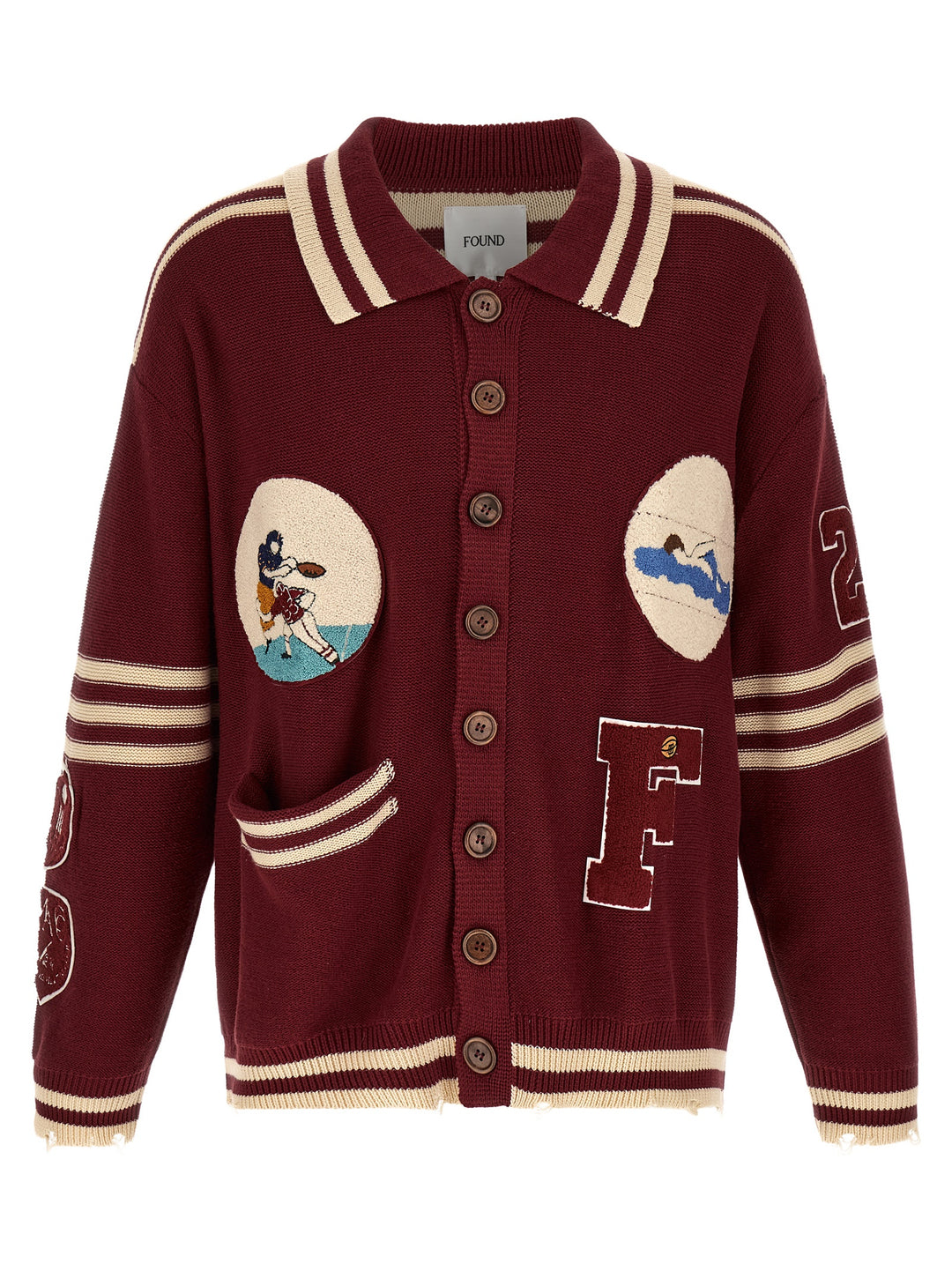 Found Fin Varsity Puffer Jackets - Bordeaux | 1539c2a2220b9dd124aa4b9a80e295f59f42c537