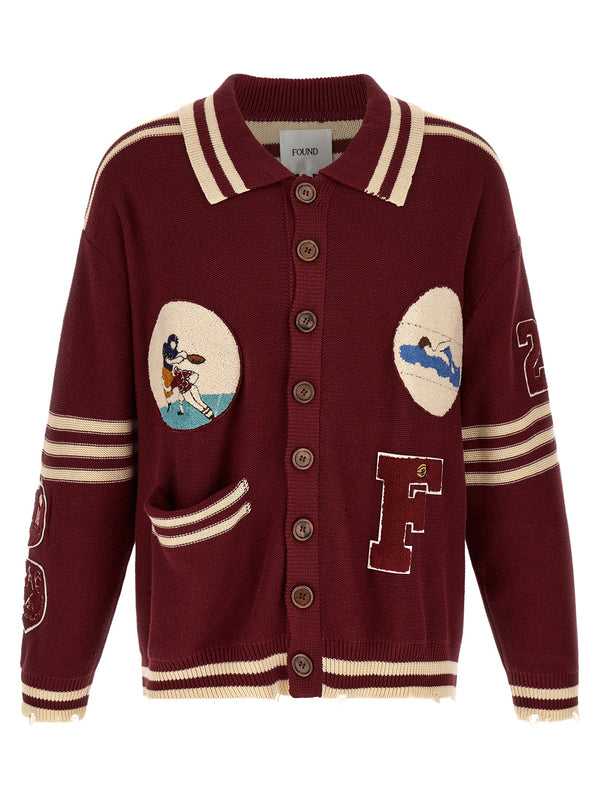 Fin Varsity Puffer Jackets Bordeaux