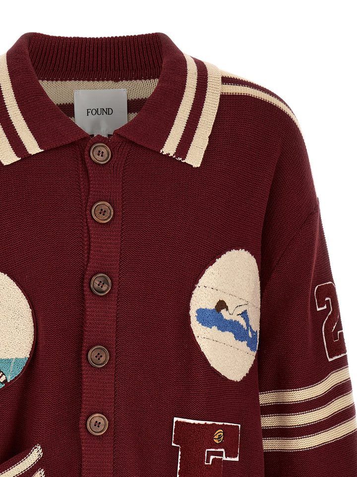 Found Fin Varsity Puffer Jackets - Bordeaux | 95deb8f1aebe0fb62c4607951dd1aa5c83f6e3c2