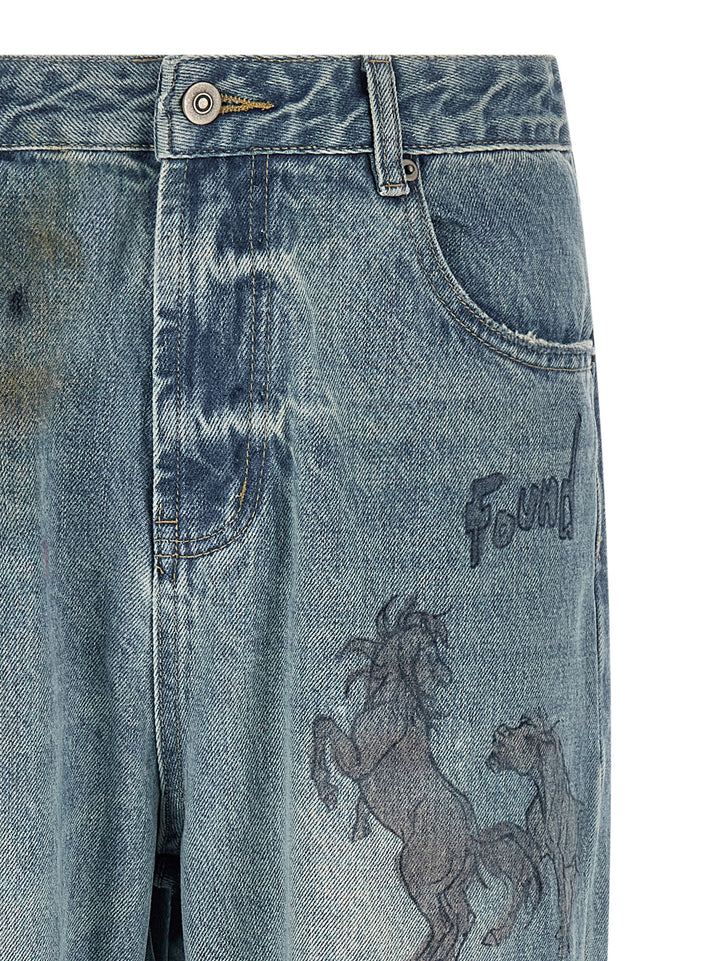 Found Hand Art Jeans - Blu | 17accd7c43c55732ab59b206014a2c8752fff63b