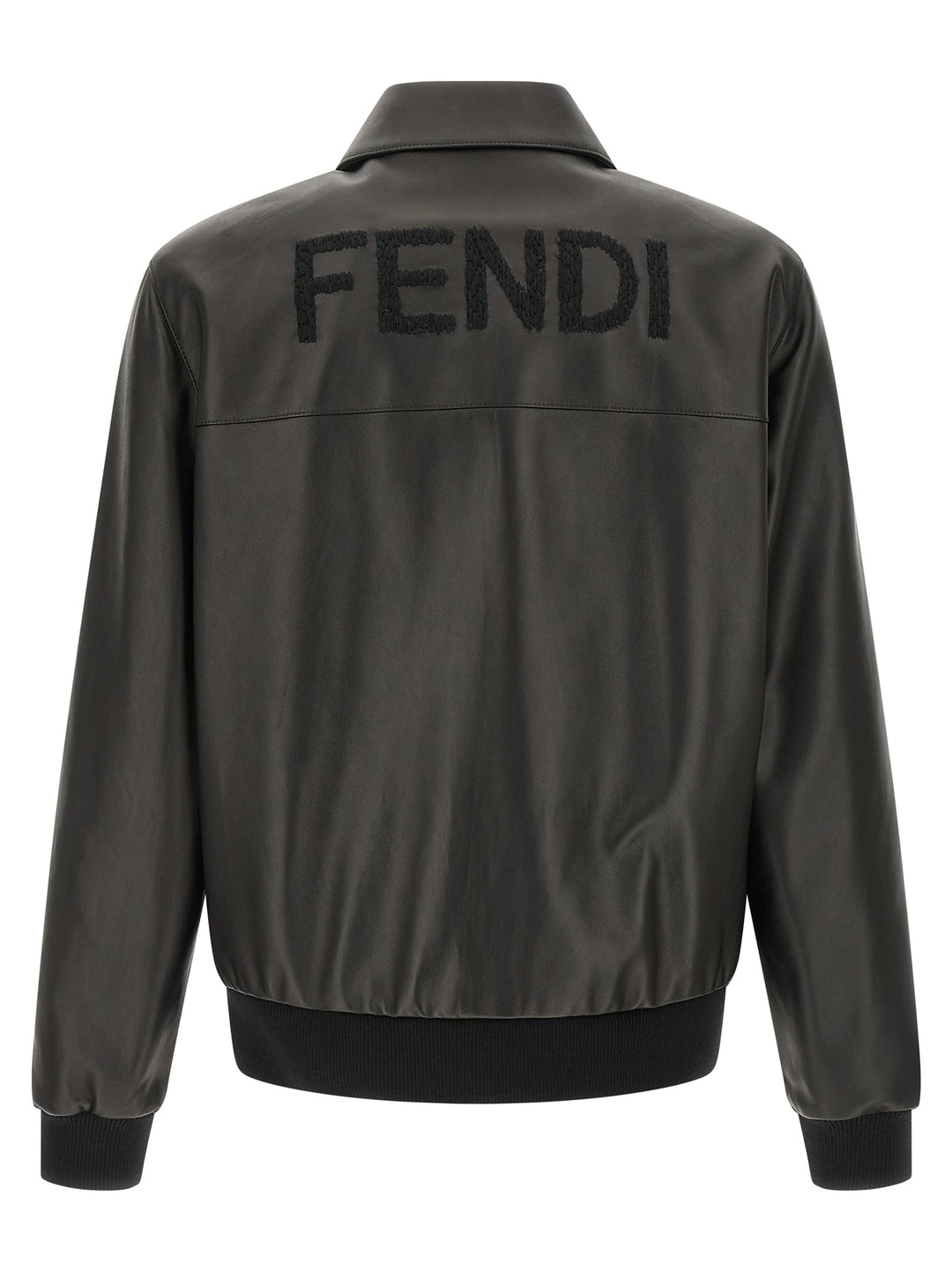 Fendi Leather Blouson Puffer Jackets - Nero | 378ec14714d76308835e38b89f728e1e3ea997fc
