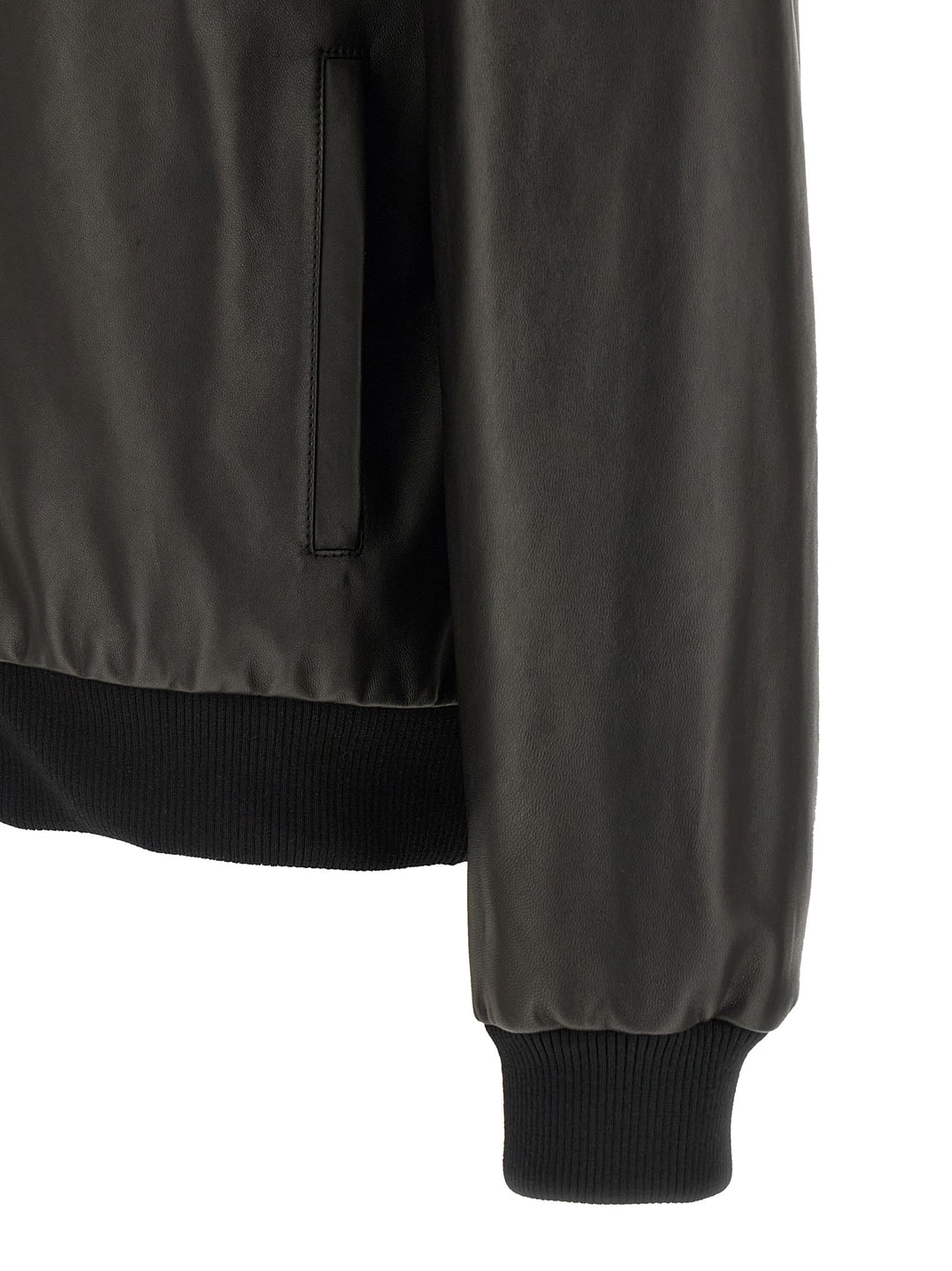Fendi Leather Blouson Puffer Jackets - Nero | 676b3ce1dec4f37f14aa24aebd5e4385032e1b27