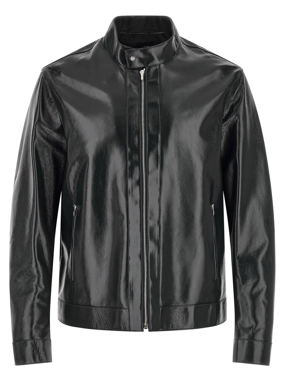 Fendi Lacquered Leather Blouson Puffer Jackets - Blu | 9ec1732075eae07bdb49d810ed7f9dddd1e7505e