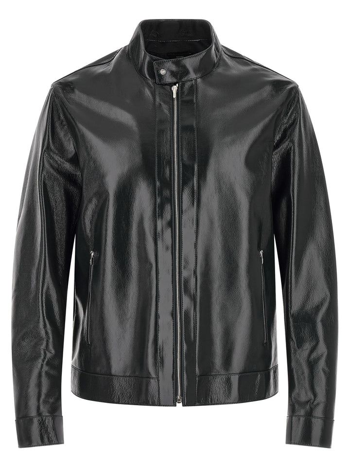 Fendi Lacquered Leather Blouson Puffer Jackets - Blu | 9ec1732075eae07bdb49d810ed7f9dddd1e7505e
