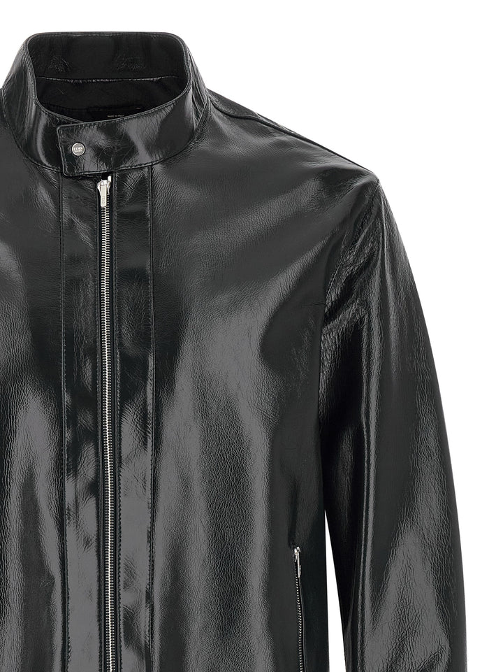 Fendi Lacquered Leather Blouson Puffer Jackets - Blu | f023fc30900c425fe51e4c7d59d188622809dce9
