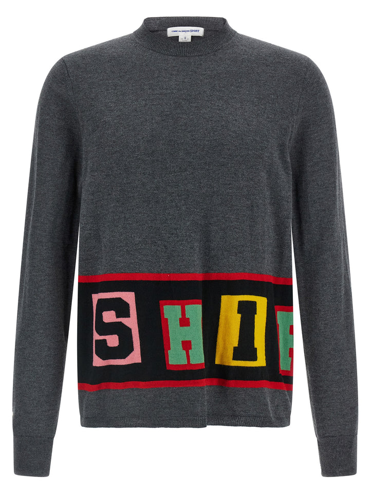 Comme Des GarçOns Shirt Intarsia Sweater Maglioni - Grigio | 3978292d1ea5a82b978a6a2df890b3c5cd673d1d
