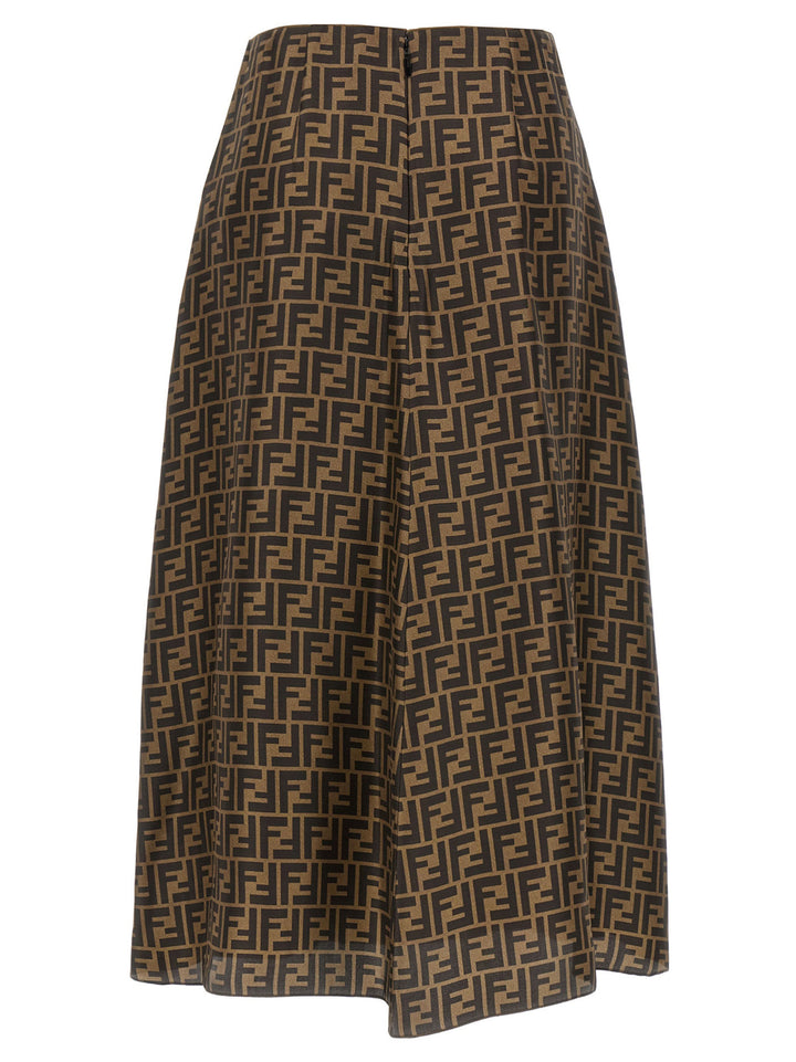 Fendi Ff Skirt Gonne - Marrone | 552710270ee72b009c83ee68b880350e0ae2c462