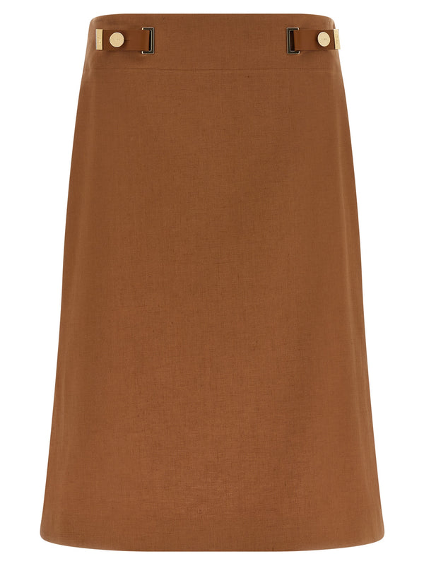 New Linen Gonne Marrone