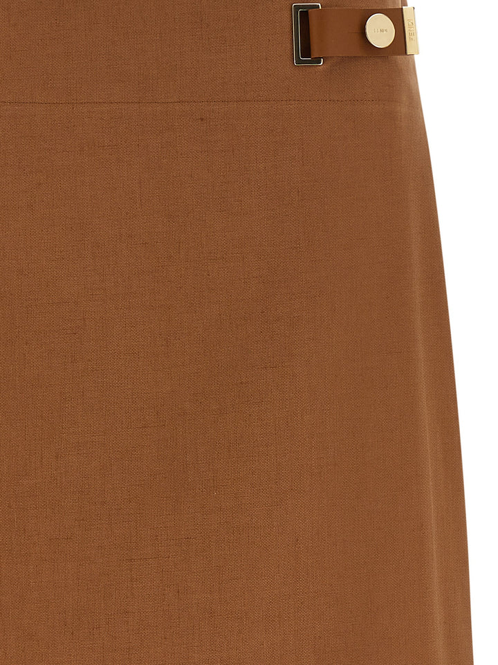 Fendi New Linen Gonne - Marrone | be15b9439bd05c8c0e38317512de4410b92276b5