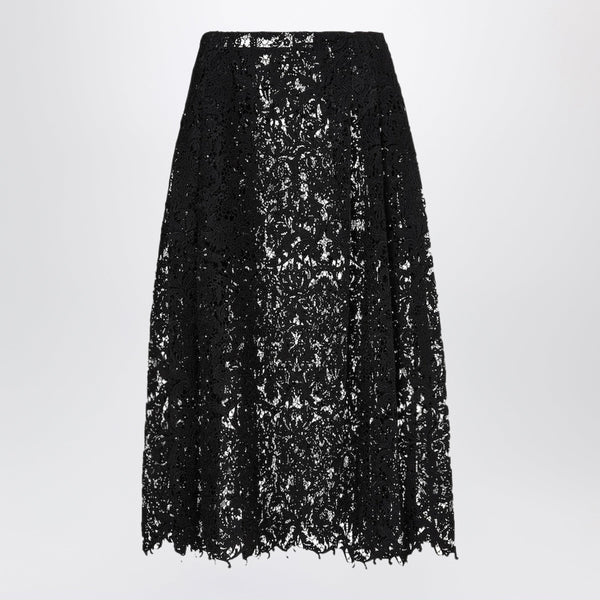 Black Macramé Lace Skirt