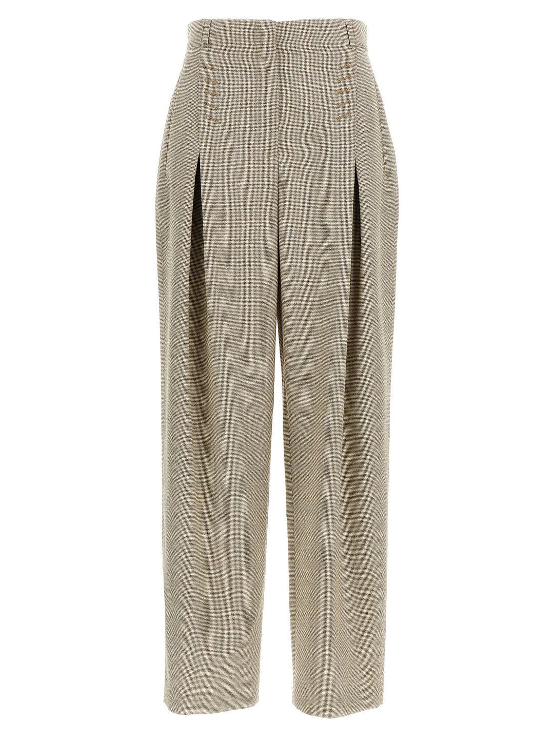 Fendi Micro Check Trousers Pantaloni - Beige | e4acd833bf228accbcf438d542f99951aeb840b5