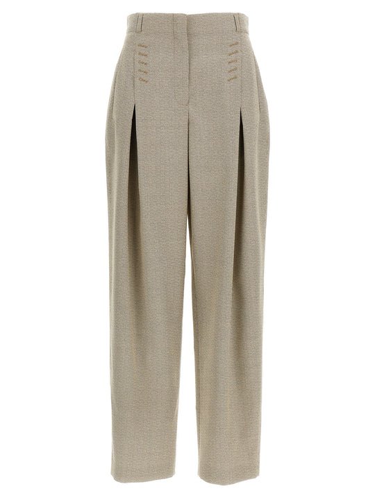 Micro Check Trousers Pantaloni Beige