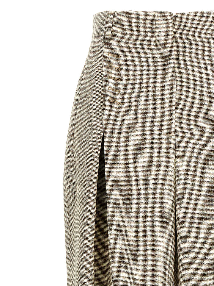 Fendi Micro Check Trousers Pantaloni - Beige | 961f92abab877bbaeb2fe88fd642509a7d1f92b4