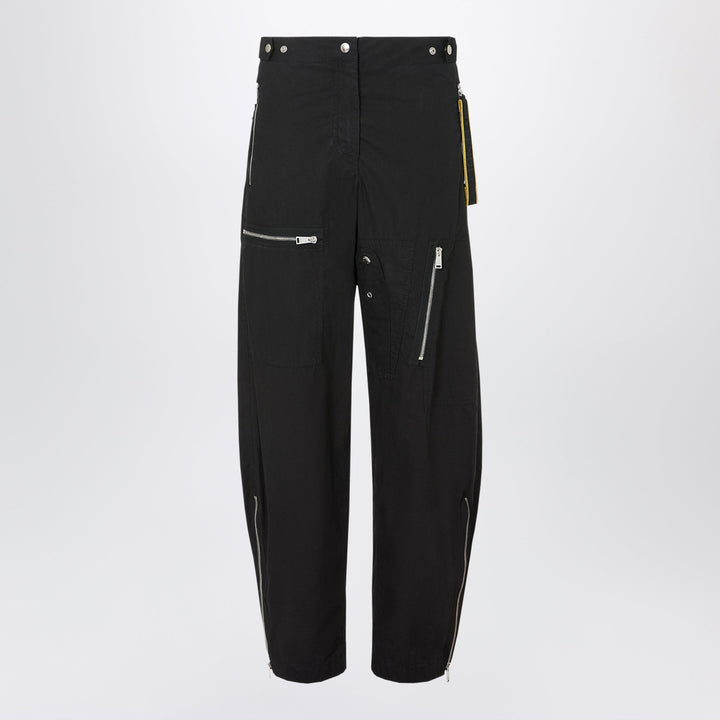 Fendi Black Cargo Trousers In Parachute Canvas