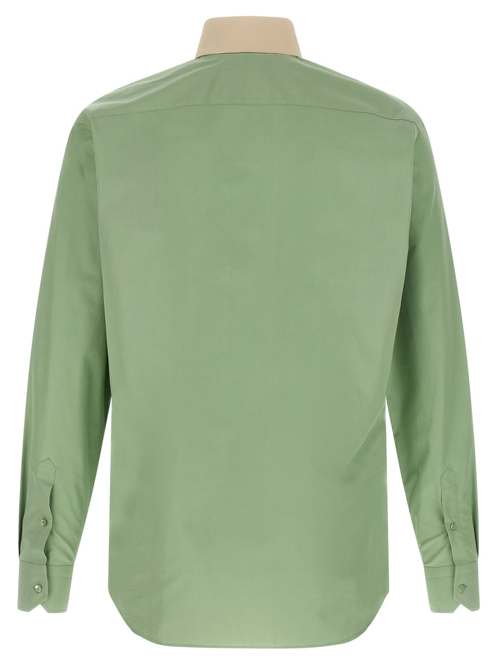 Fendi Contrast Collar Shirt Camicie - Verde | b38f81eec03bb22b22925476e22d6c522fcd5abd