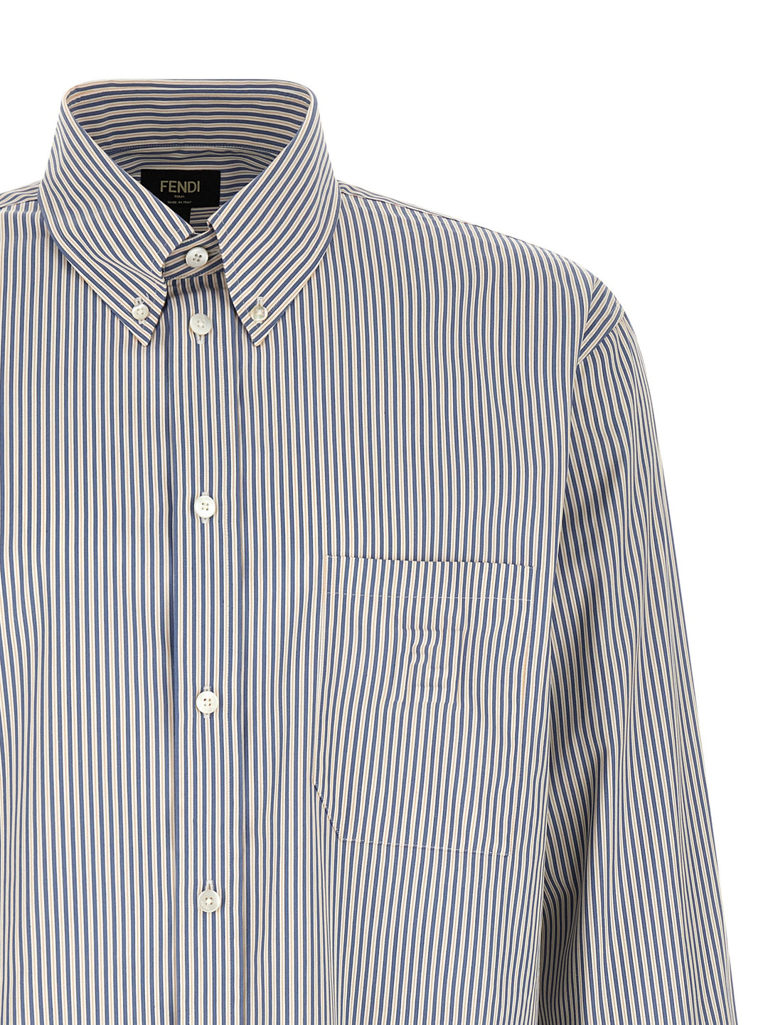 Fendi Striped Button-Down Shirt Camicie - Blu | 09393044f1dda5fc35d5a58b584307f980bf1918
