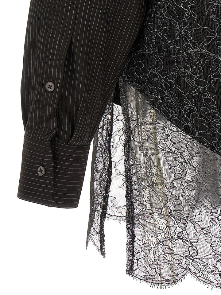 Fendi Wool And Lace Shirt Camicie - Marrone | 0105e40d76f4a7699d972900c6c679ed912bd31f