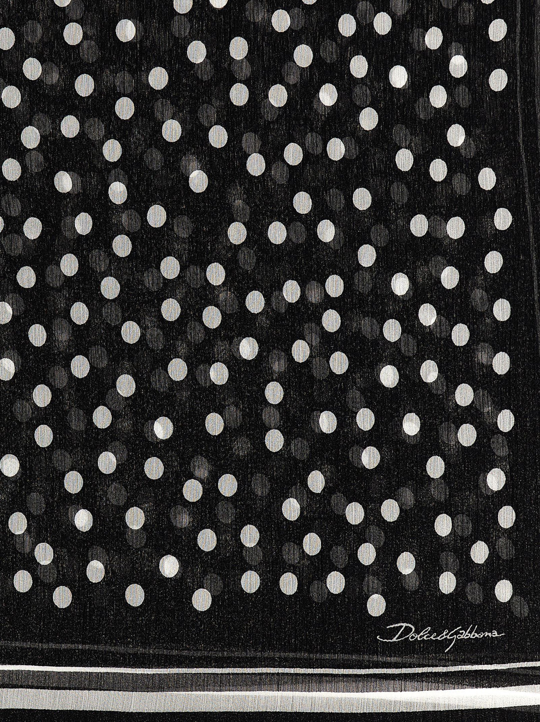 Dolce & Gabbana Polka Dot Chiffon Scarf Sciarpe - Bianco/Nero | f4514e308105f0ec04eea6187410689254d4e3ef