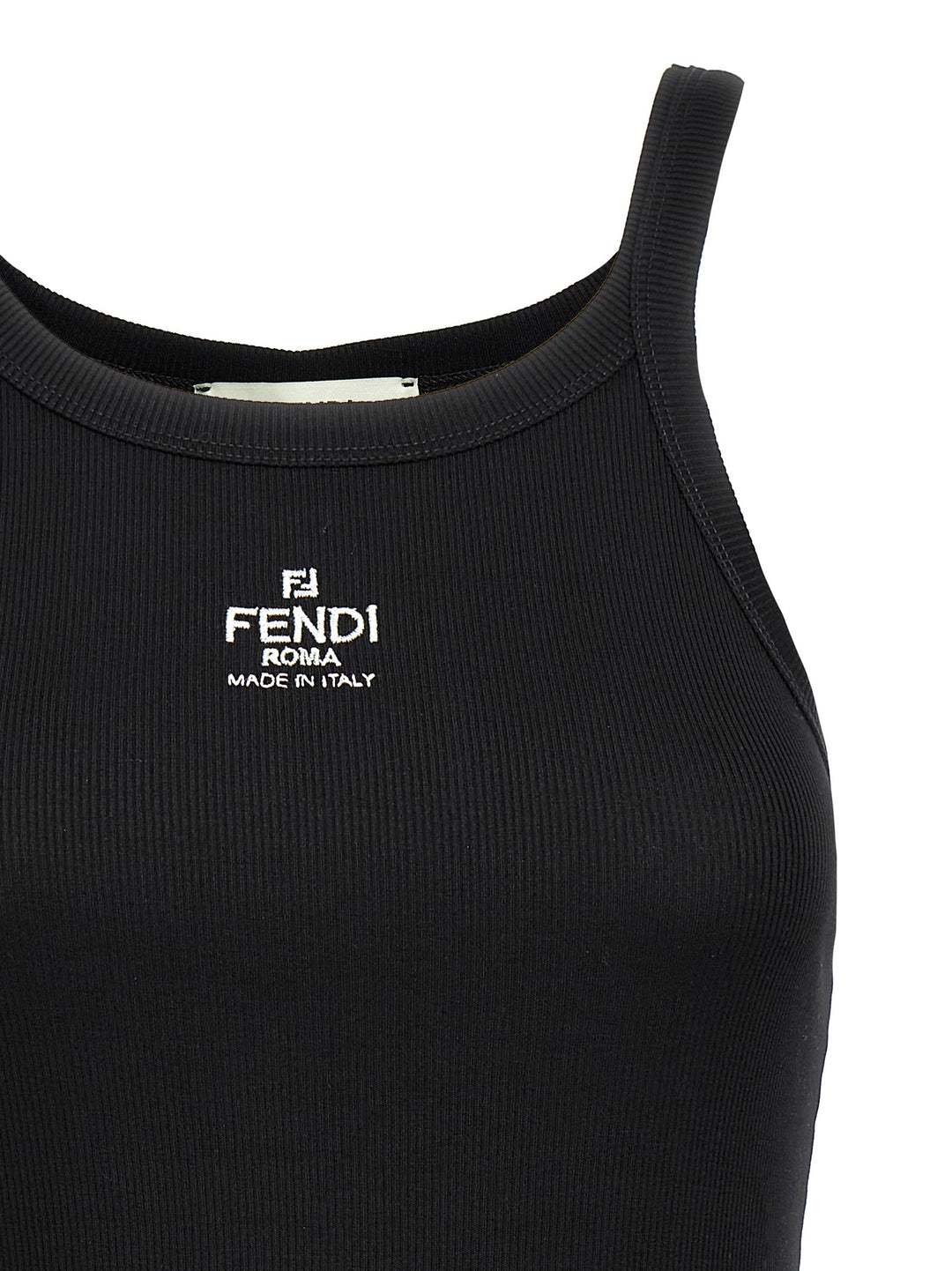 Fendi Logo Tank Top Top - Nero | bacd040f999656baca2e541584382bdee321e0b8