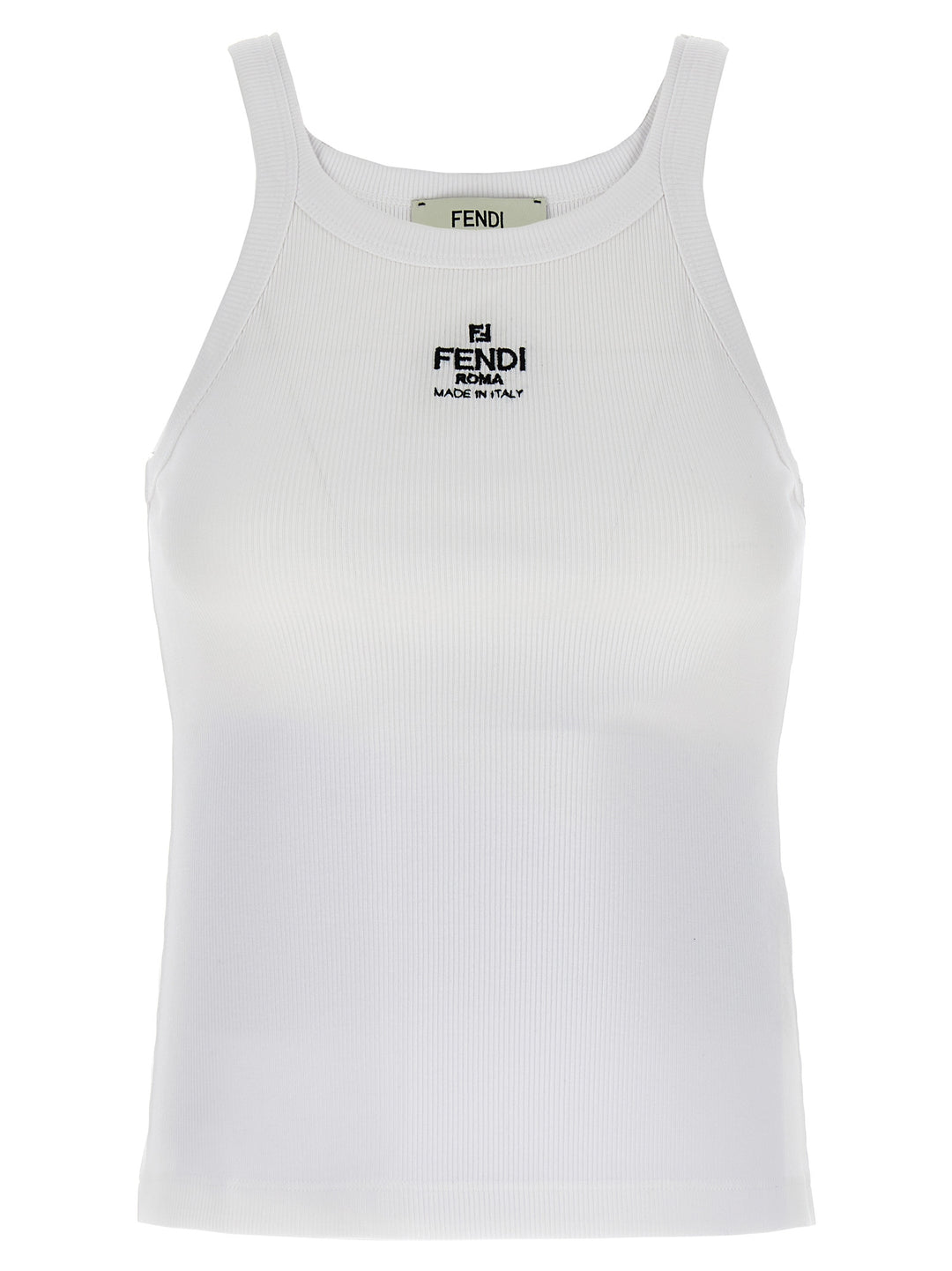 Fendi Top Logo Top - Bianco | a3bad6e2e5f854b4b873febe3755200aefcff39e