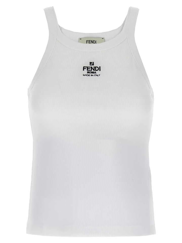 Fendi Top Logo Top - Bianco | a3bad6e2e5f854b4b873febe3755200aefcff39e