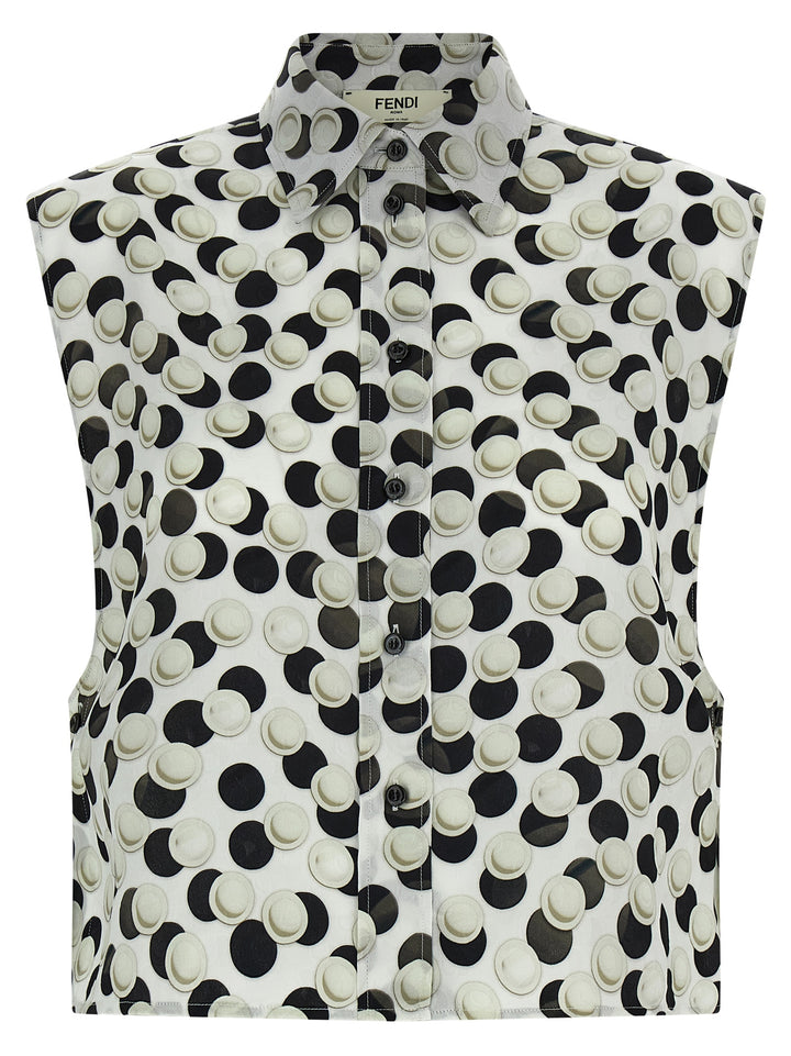 Fendi Polka Dot Crop Top Top - Multicolor | 6ba3284bbad19713d54c062e36e639c8fdcc0a9c