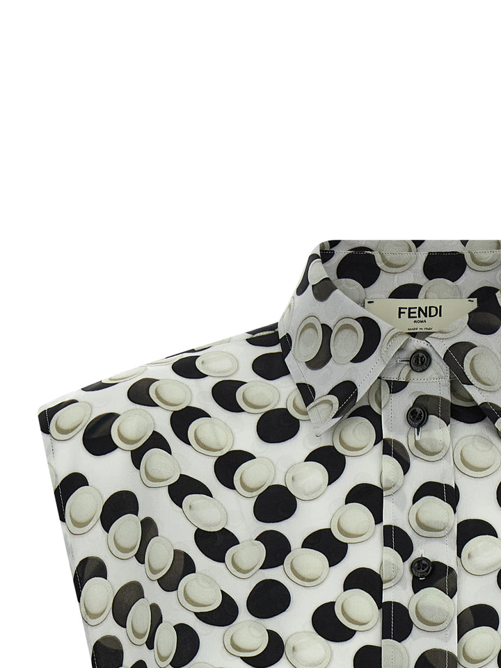 Fendi Polka Dot Crop Top Top - Multicolor | d22f1ddfef61198aa653ac43a84c9d3b30123c68