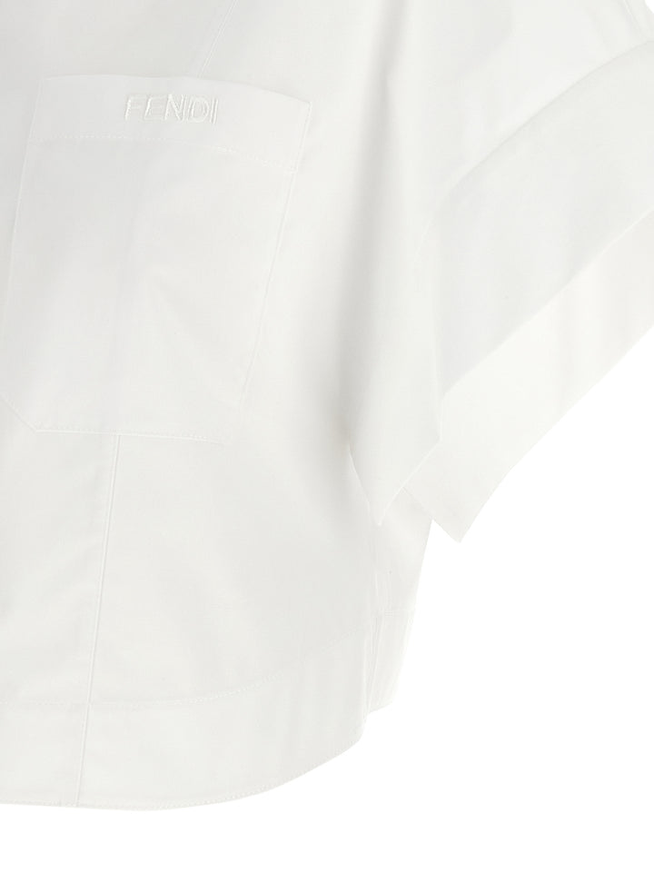 Fendi Maxi Button Shirt Camicie - Bianco | 59d765719a1512811e95e88ab3c70176aefded02