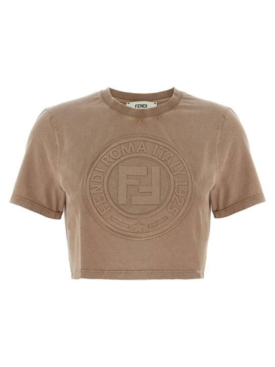 Fendi Roma T Shirt Marrone