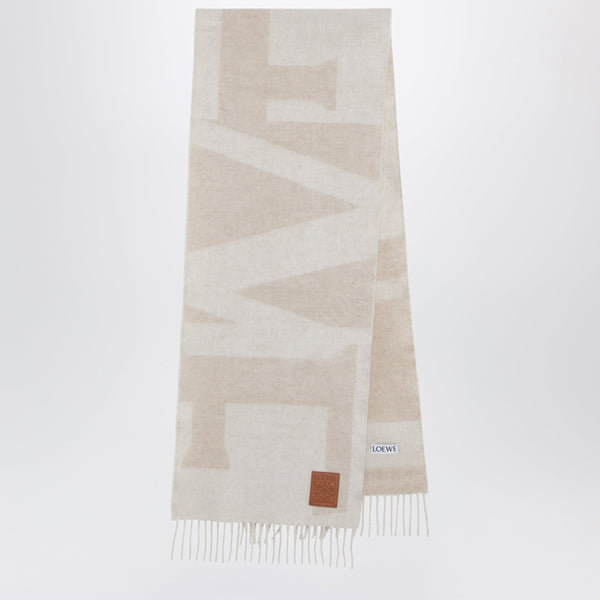 Bufanda de jacquard de cachemir bicolor beige