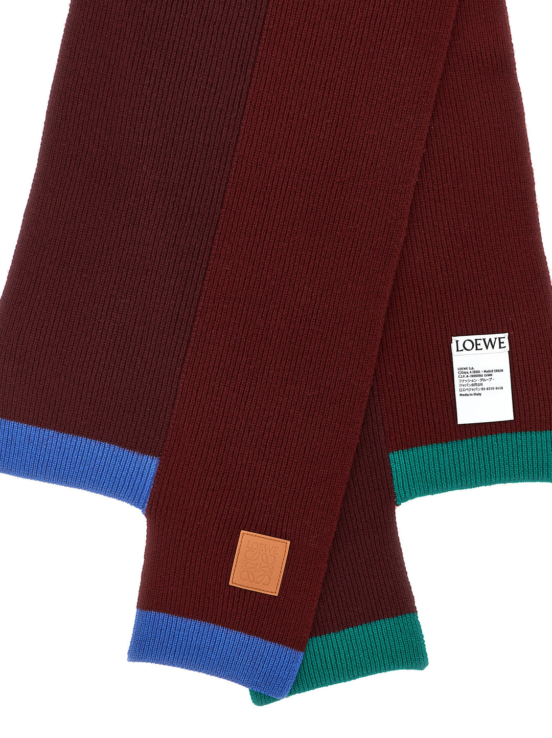 Loewe Wool Asymmetrical Scarf Sciarpe - Multicolor | f90a56b3013bbadf325950af1985c2e546d5c989