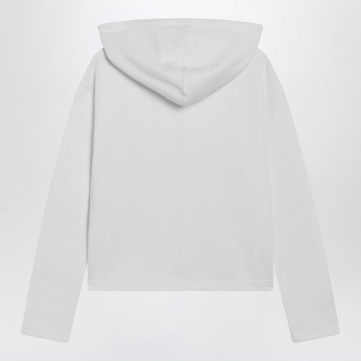 Ami Paris Sudadera con capucha y cremallera Ami De Coeur blanca