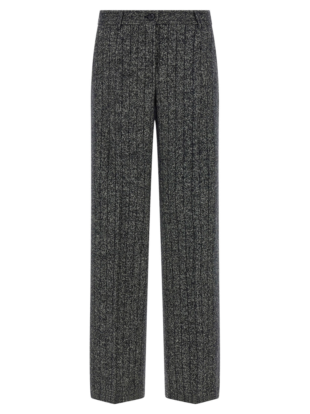 Dolce & Gabbana Striped Wool Pantaloni - Bianco/Nero | 2ed816090c4da6115fd37a5554e1fdcf4db77276