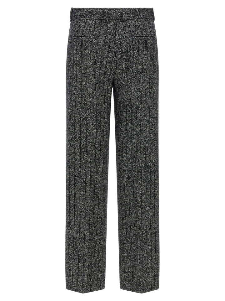 Dolce & Gabbana Striped Wool Pantaloni - Bianco/Nero | 0c96e7013575a4a0667e9bd2149d3e1a44598920