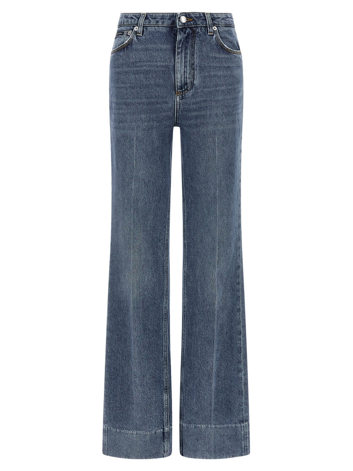 Dolce & Gabbana Logo Tag Jeans - Blu | 198ea7e0a0f652ff380c2d3117a45945bca52ea4