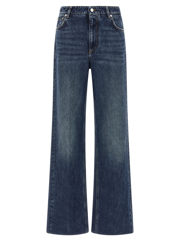 Logo Plaque Jeans Blu