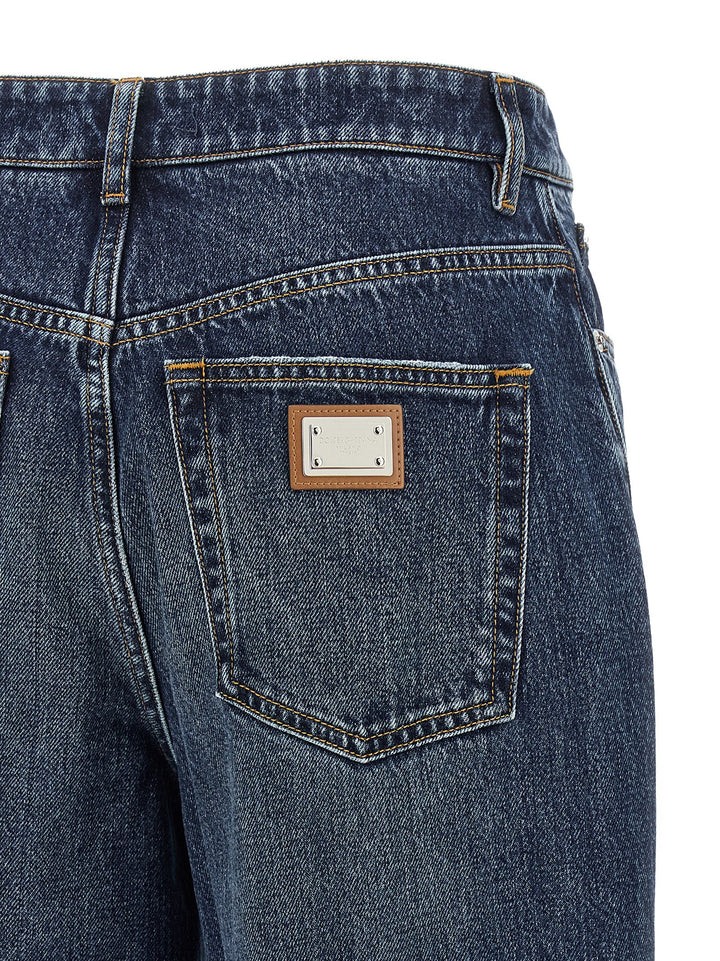 Dolce & Gabbana Logo Plaque Jeans - Blu | 73a57c2482c6ba1f43faf0385472a3413a6bd9d2
