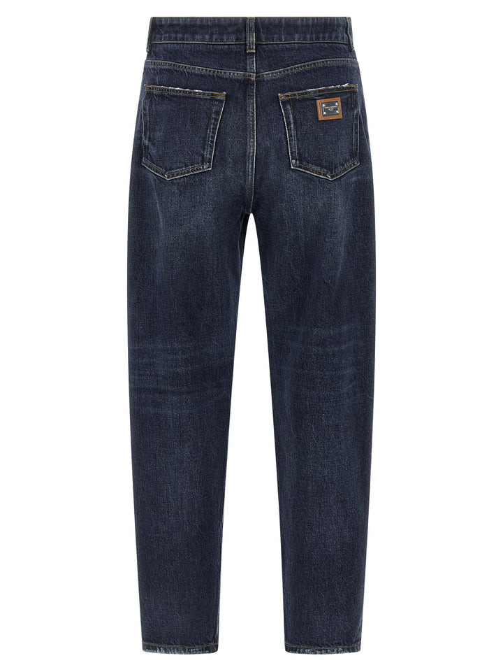 Dolce & Gabbana Logo Tag Jeans - Blu | 714d87c7b0fae24797c0ef046b1c7f565a4f7c4a