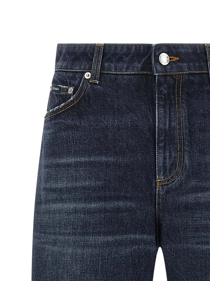 Dolce & Gabbana Logo Tag Jeans - Blu | af91eb027ed26a49a7d191c9d0ed59838f341434