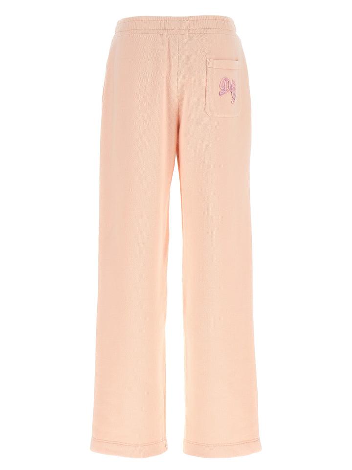 Dolce & Gabbana Logo Embroidery Joggers Pantaloni - Rosa | 27cd09631206b4dd2afb3ce83827cc391ada9852