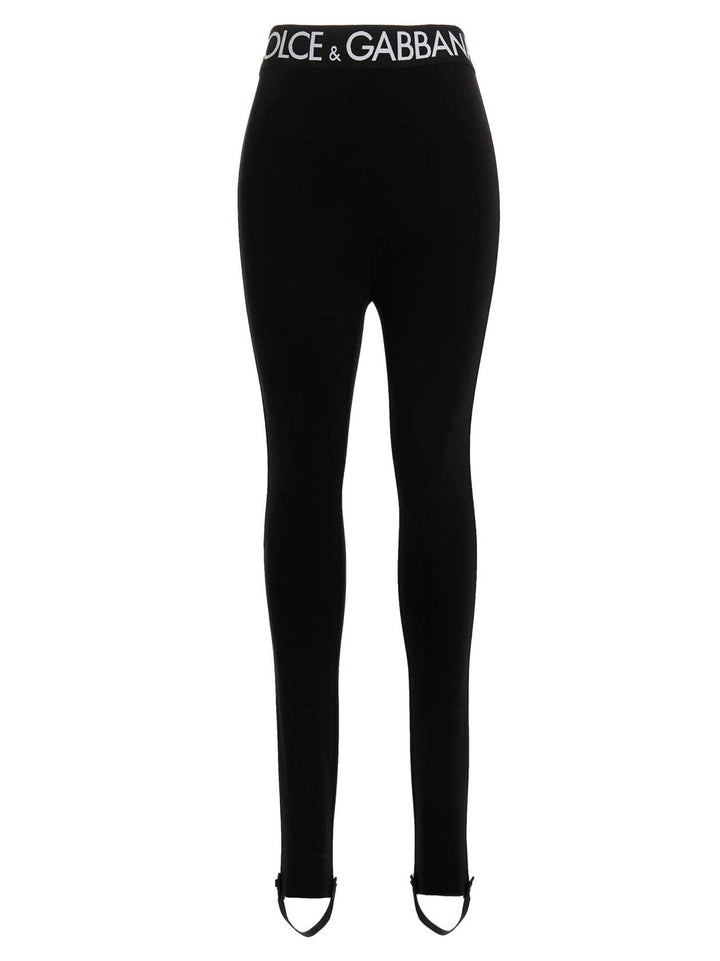 Dolce & Gabbana Logo Leggings - Nero | 36aa3a8d797fb2dae9e3633f1e10e3e2bab57446