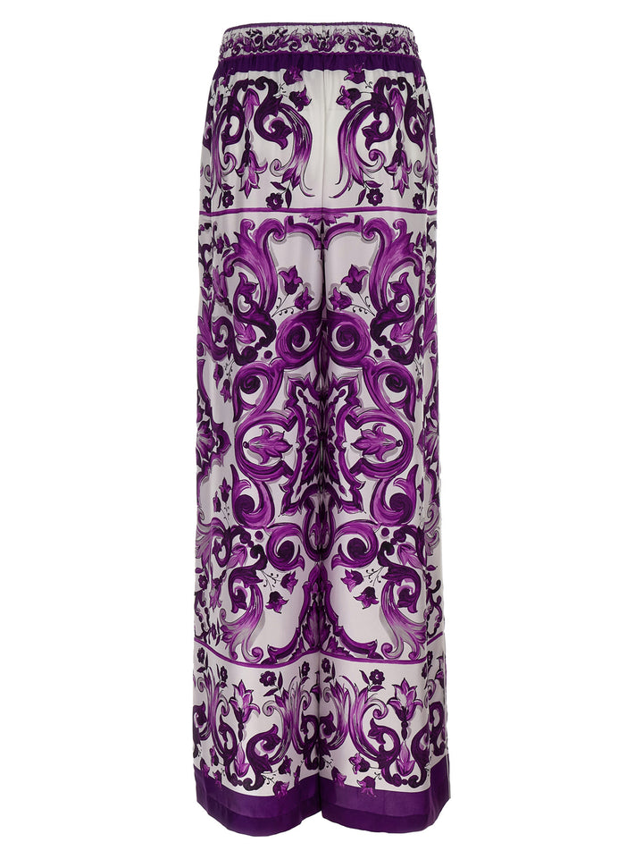Dolce & Gabbana Majolica Print Pantaloni - Viola | fe8ba911dbdc5ffec711f8b7d83914fc6382a543
