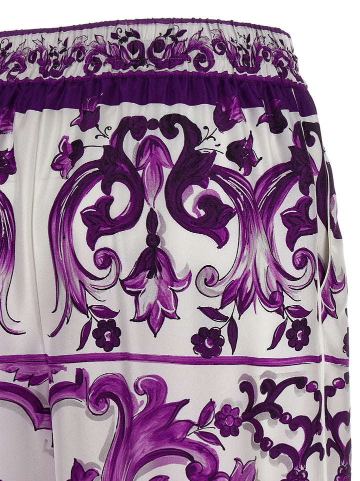 Dolce & Gabbana Majolica Print Pantaloni - Viola | 1e99f5b8c62291d4a284618defeb33847c209145