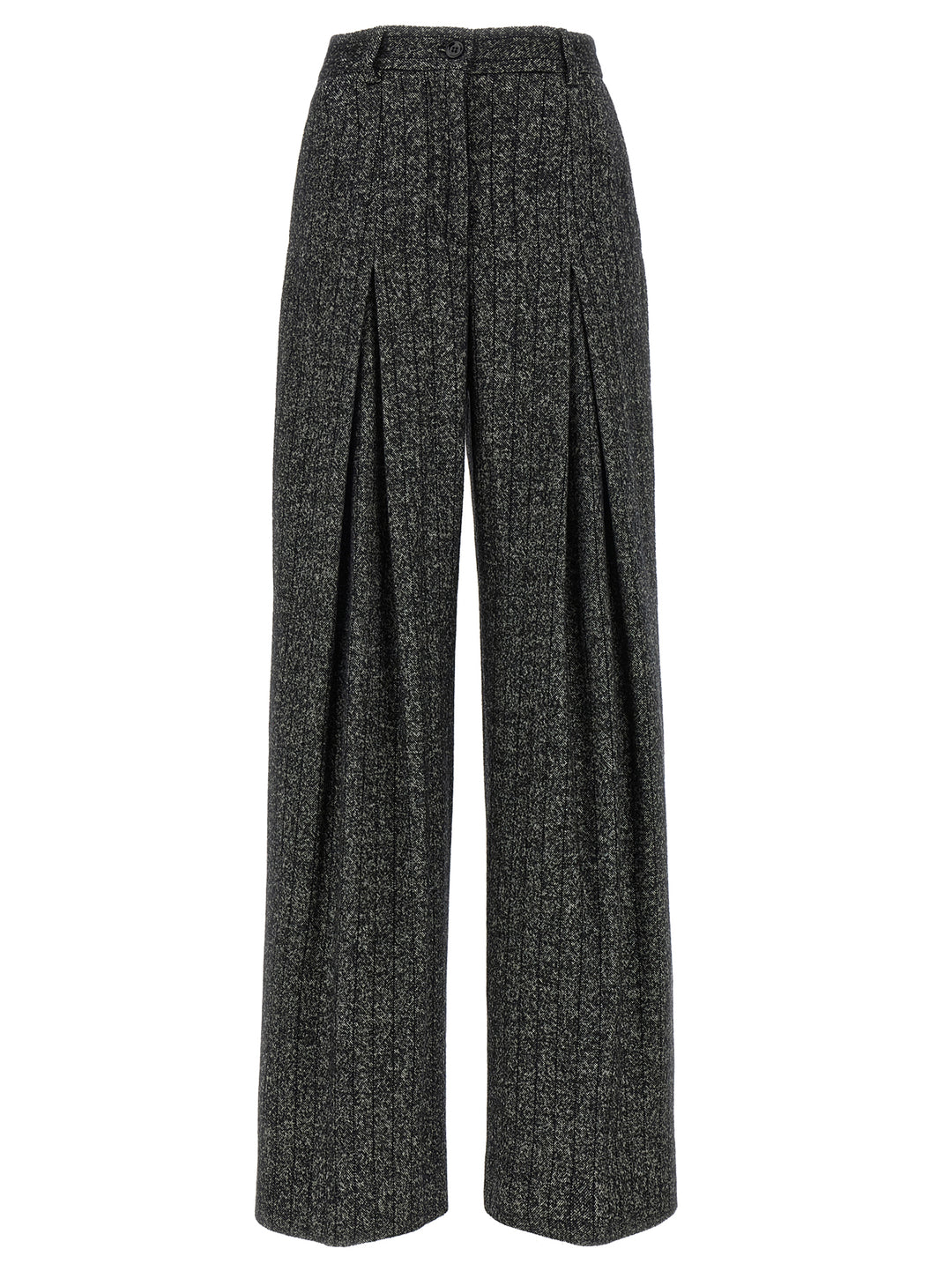 Dolce & Gabbana Striped Wool Pantaloni - Bianco/Nero | 154368777bbb8d73a5b33f9378f9755e05e795e8