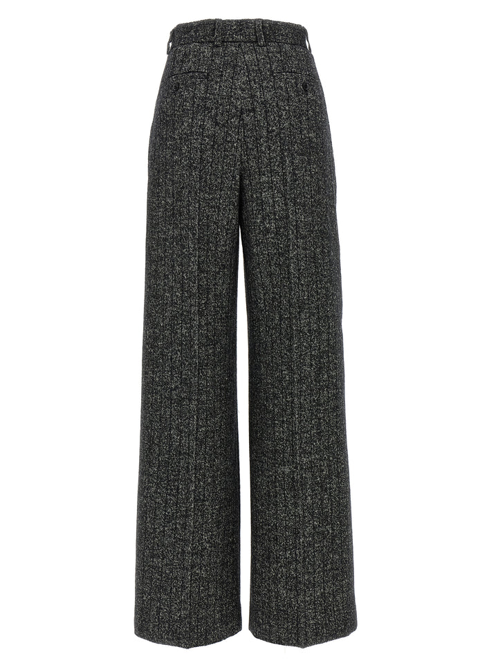 Dolce & Gabbana Striped Wool Pantaloni - Bianco/Nero | 5db6e9b522df05d49e2fe1231eb1af40115c1633