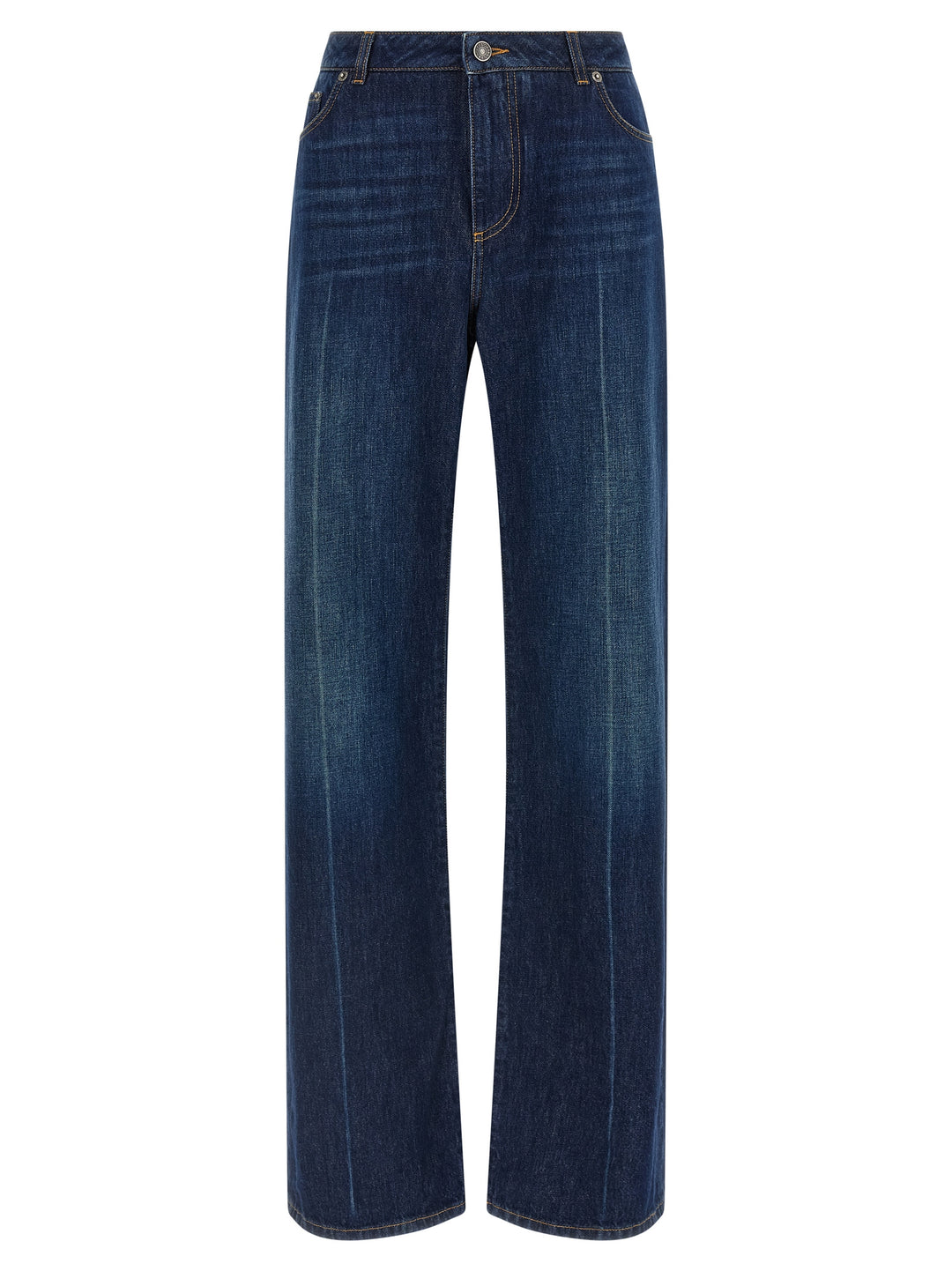 Dolce & Gabbana Stretched Pleated Trompe L'oeil Jeans - Blu | e0637b277bf66ae729f14fee78c1b70033b42e68