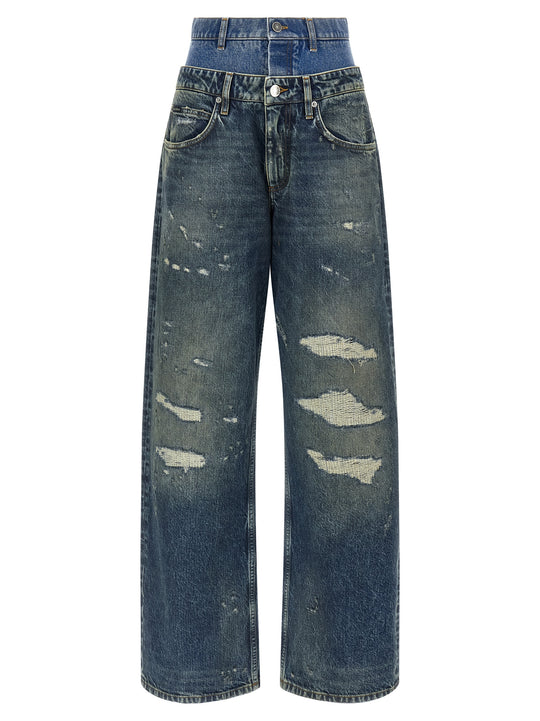 Double Layer Jeans Blu